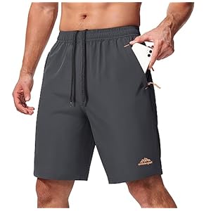MAGCOMSEN Men’s Hiking Shorts 7″ Quick Dry Workout Shorts with Zipper Pockets for Running, Athletic, Gym, Basketball