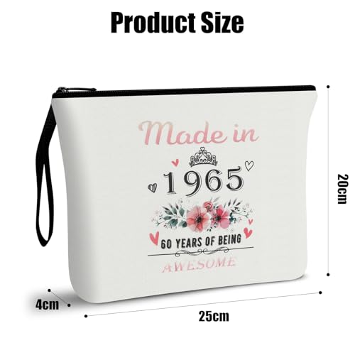 Vavabox 40th Birthday Gifts Women, Unique Gifts for Her, Makeup Bag with Zipper for Daily Use (Year-1985, White)3