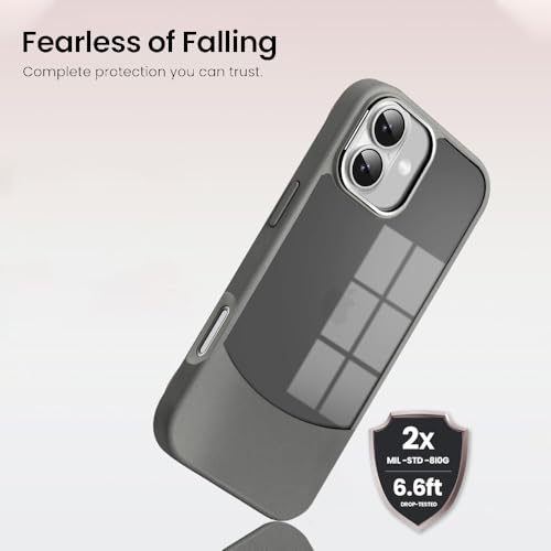 Image of KARWAN️Fusion Edge Leather Transparent Mobile Back Case | Slim Fit | Anti-Fingerprint| Scratch-Resistant | Premium Grip | Shockproof case | Back Cover for iPhone 16 || Grey