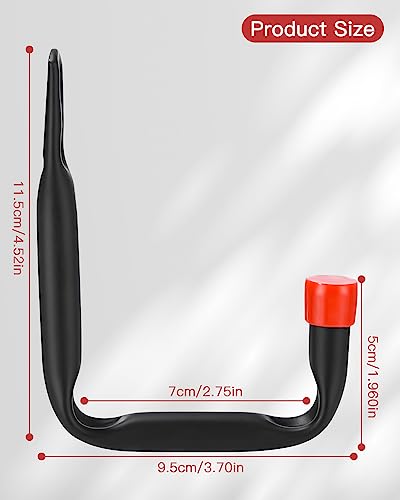 Zawaer Wandhaken Garage zum Schrauben, 6 Stück Schwerlasthaken Gerätehaken, Wandmontierte Leiterhaken Für Keller, Wandhaken zur Aufbewahrung von Leitern, Fahrrädern, Sportgeräten, Elektrowerkzeugen