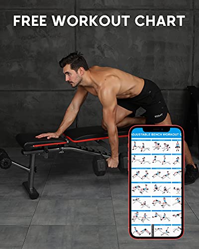 KingStone Workout Bench- Four-in-One Adjustable Weight Bench with Easy Installation, Strength Training Exercise Bench For Full Body Workout, Incline Decline Flat Press Workout Bench For Home Gym