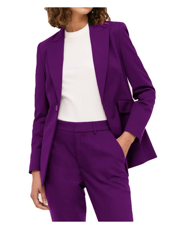 Womens Slim Fit Blazer Suits Two Piece Solid Work Pant Suit Business Office Lady Suits Sets
