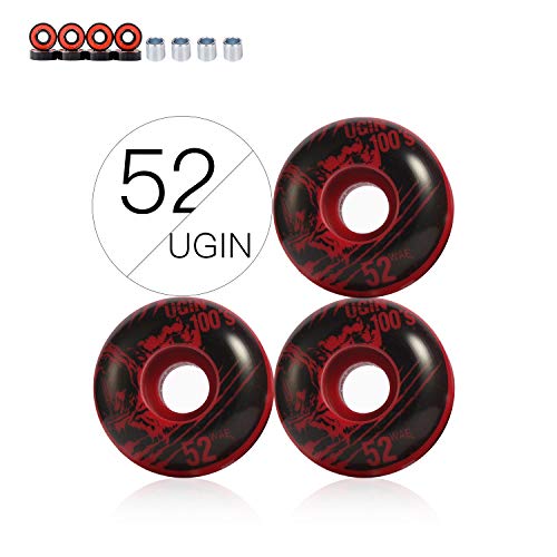 LOSENKA 52mm Wheels Red Skateboard Wheels -100A with Bearings - Thumbnail 6