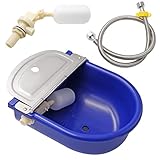 DISEÑO AUTOMÁTICO: la válvula de flotador puede llenar automáticamente el bebedero con agua, mantener el agua suficiente y no desbordarse, y lograr el efecto de un nivel de agua constante, por lo que no tiene que agregar agua constantemente al recipiente, y el ganado puede tomar agua dulce fresca en cualquier momento