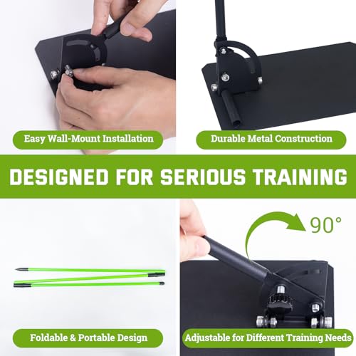 WodGod Golf Swing Correction Training Kit – Grip Alignment Trainer, Telescopic Swing Direction Indicator, Wrist & Arm Strap, Foldable Metal Angle Corrector & Dual Folding Alignment Sticks - Thumbnail 5