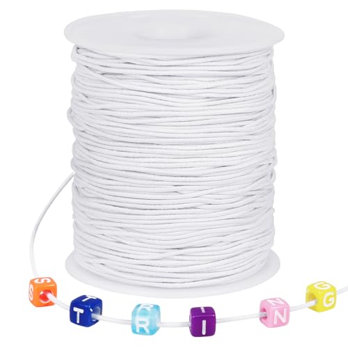 Tenn Well Stretchy Elastic String, 1mm X 100m Elastic String for Bracelet Necklaces Jewelry Making, Beading, Knotting, Binding, Wrapping and Crafts (White) Tenn Well Stretchy Elastic String, 1mm X 100m Elastic String for Bracelet Necklaces Jewelry Making, Beading, Knotting, Binding, Wrapping and Crafts (White)
