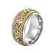 Blisfille Joyería Llavero Joker Anillos Acero Inoxidable Anillo de Palabras de Mantra Rotativas Anillos Hombre Oro Plata Talla 15