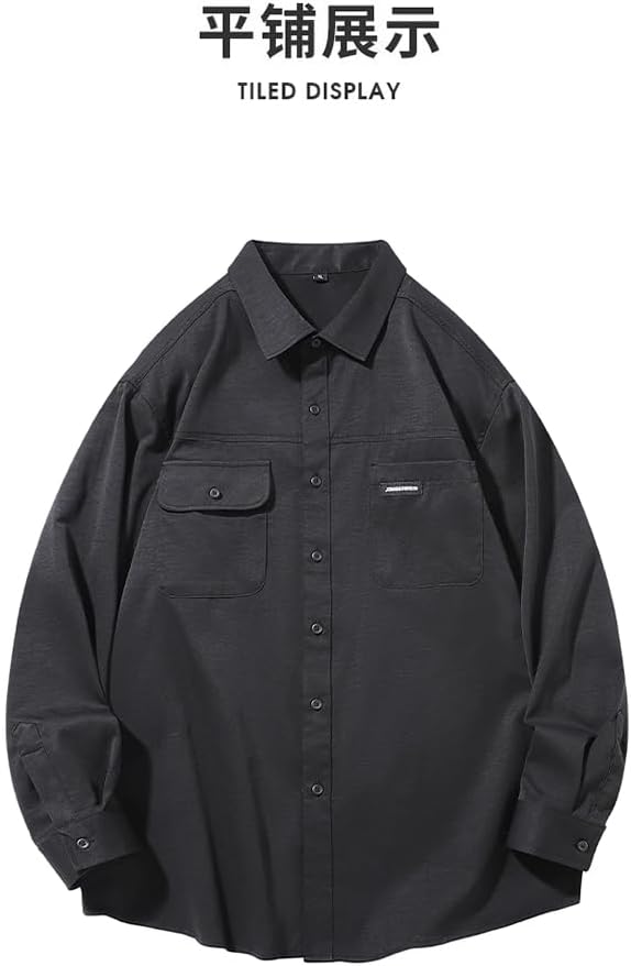 MAFSMJP Men's Shirt Lightweight Travel Fishing Hiking Long Sleeve Shirt for Men