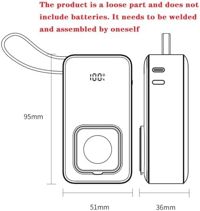 chllyeoo Customizable Powerbank Case Shell with Integrated USB Cord Needs Welding ABS Housing Battery Not Provided for Travel Use Double Cable Device Set — view 4