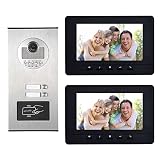 AMOCAM 4 Units Apartment Intercom System, Video Intercom Video Door Phone Kit, HD Camera 7" Monitor