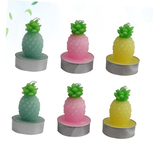 Ciieeo DJ2301TB20DY 12Pcs Tea Lights Candles Tea Light Candles Paraffin Wax Candles Mixed Color Candles Romantic Candles Decorative Candles Tealight Candle Decor Fruit Shape Candles Plant Pineapple thumb #3