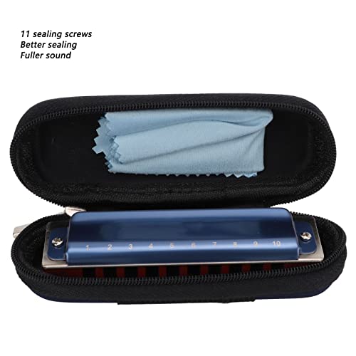 Harmonica diatonique, harmonica à clé en C étanche en métal pour jouer(Bleu) - Les Beatles, Paul McCartney, John Lennon, RIngo Starr, George Harrison Harmonica diatonique, harmonica à clé en C étanche en métal pour jouer(Bleu) – Image 3