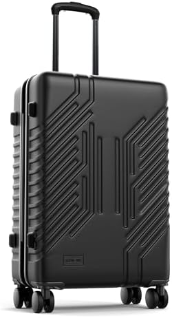 Airline-Approved Carry-On Suitcase - A Lightweight PC+ABS Hard-shell Case Featuring a Built-in TSA Lock and Convenient USB Port for Durable, Smooth Rolling, 22 in, Black