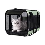 petisfam Easy Load Pet Carrier for Large, Medium Cats, 2 Cats and Small Dogs with Comfy Bed. Easy to Get Cat in, Escape Proof, Easy Storage, Washable, Safe and Comfortable for Vet Visit and Car Ride