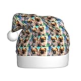 YYHHAOFA Pomeranians Puppies and Point Prints - Gorro de Navidad para adultos, para fiestas de disfraces, regalo para hombres y mujeres