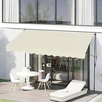 つっぱりオーニングテント　3m ベージュ　サンシェード 楽天市場】日よけ オーニング つっぱり3m ベランダ 賃貸 巻き