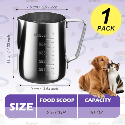 Cucharón medidor para comida de perro de acero inoxidable 2.5 tazas miniatura 2