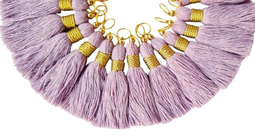 Image of Zippy Flora Micro 1.5 inch Length Cotton Handmade Tassels for Saree /Blouse /Dupatta /DIY /Decor (Pack of 12) (Lavender)