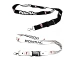 2x Pontiac Lanyards BLACK and WHITE 1 inch x 22 inch Key Chain ID Badge Card Holder Hanger