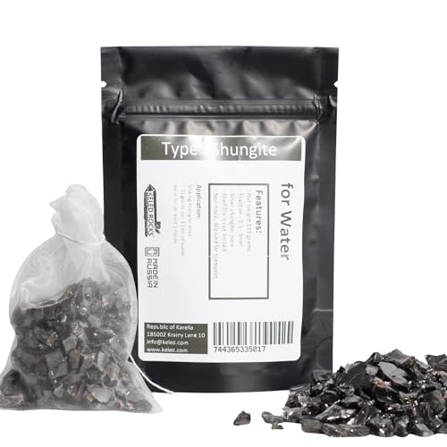 Elite Shungite Water Infusion Kit - Type I Shungite Stones from Russia for Water Pitcher - Natural Mineral Stones with Mesh Pouches - 115 Gram / 4 Oz - Craft Supplies