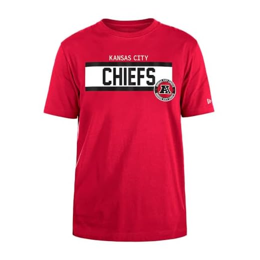 Kansas City Chiefs New Era Cap NFL - Camiseta Regular de Tinta de Alta Densidad Serigrafiada Frontal gráfico Original del Equipo, Color Unisex Rojo