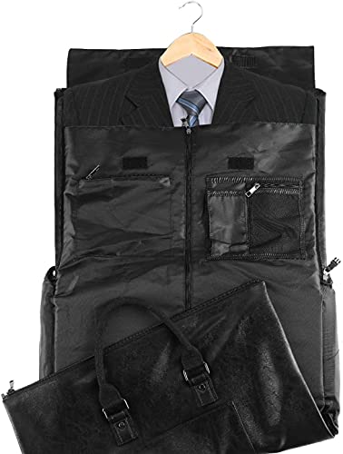 Image of Garment Bag for Travel,Women Hanging Luggage Garment Bag Suit Travel Bag Carry On Garment Bag Dress Bag, Black, Travel