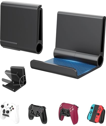 4 Pack Foldable Controller Wall Mount Holder, Xbox Controller Stand , Compatible with Xbox Switch, Adhesive/Screw,Remote Accessories, Keyboard Holder,Wall Mount Storage, Headphone & Headset Hanger