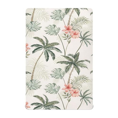 Image of Tropical Palm Trees Crib Sheets, Crib Sheets for Boys Girls, Breathable Soft Standard Toddler Crib Sheet 52 X 28 Inches
