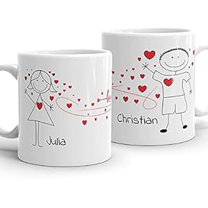 Zimbau Tasse mit Namen für Paare personalisiert, Partner Tasse mit Namen, SIE+ER, FRAU+MANN, Geschenk für Ihn, Geschenk…