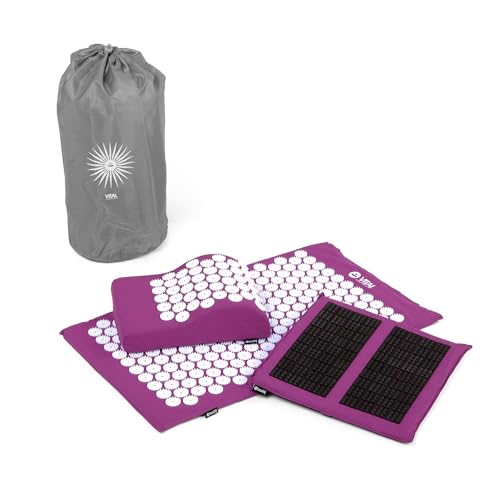 Bodhi VITAL Akupressurmatte Deluxe-Set SPIKY | Massagematte im günstigen Set mit Kissen, Fußmatte...