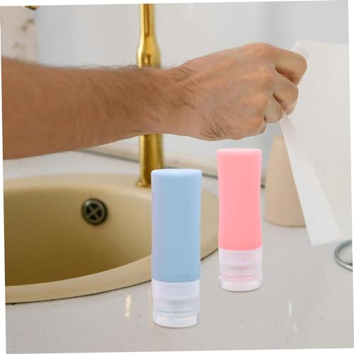 NOLITOY 8pcs Refillable Travel Bottles Silicone Leakproof Containers for Toiletries Portable Carry Bag for Shampoo Conditioner Lotion and Sunscreen