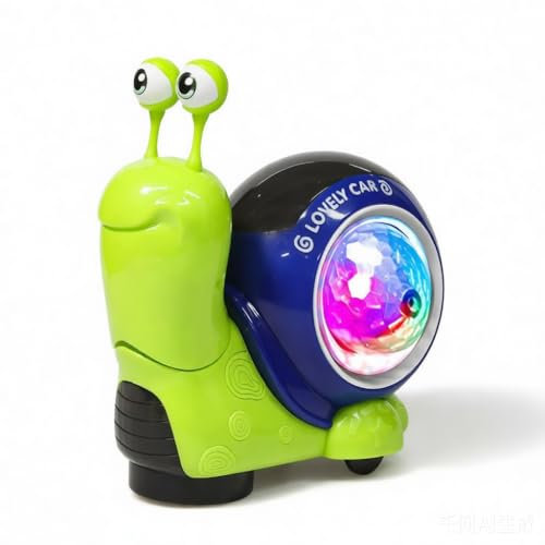 Glowing and Music Playing Crawling Snail, Auto Moving Interactive Snail Play Dancing Musical, Cute Crawling Snails Toy, Luminous Light, Fun Holiday & Birthday Gifts for Toddler