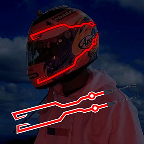 Image of Motorcycle helmet light strip,Helmet EL Light Bar,Helmet Cycling LED Sticker Light Night Riding Signal Helmet Light for Motorcycle Bike Helmet (red)