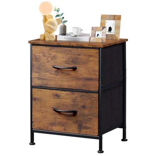 Listado de Buro - los más vendidos. 46 FURRIFIC Buros para recamara, Burós Mesa de Noche con 2 cajones, Organizador de Tela para vestidor para Dormitorio, Armario, Pasillo, guardería, Mesa Auxiliar, Mueble Lateral...