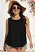 Women Plus Size Tank Top Casual Summer Tops Loose Fit Sleeveless T Shirts Trendy Crewneck Tunic Tees(Black,6XL)