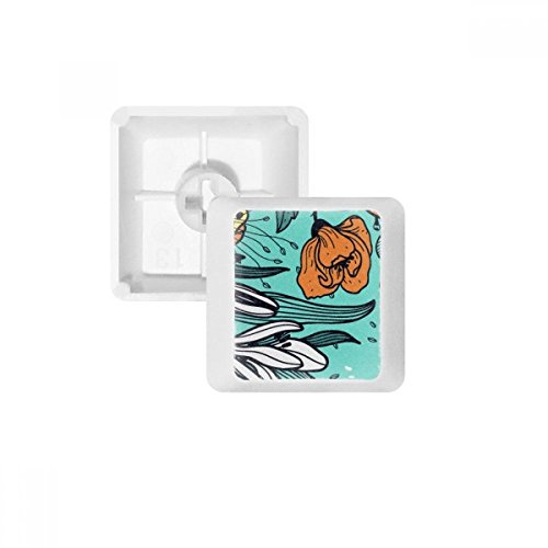 Keycaps PBT Blanc avec Dessin de Fleur de Lys et Camélia Profil OEM R1 sans Marquage