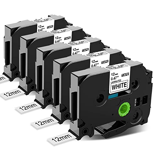 Anycolor kompatibel Schriftband als Ersatz für Brother P-touch Schriftband TZe-231 TZe231 TZ-231 TZ231 12mm 0.47 Etikettenband schwarz auf weiß Für Brother P-touch H105 H110 H100 H107 1280 D400 Cube Cover