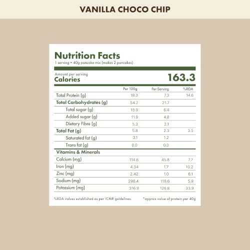 Image of Cosmix No-Nonsense Protein Pancake Sachet | Vanilla Choco Chip 40g