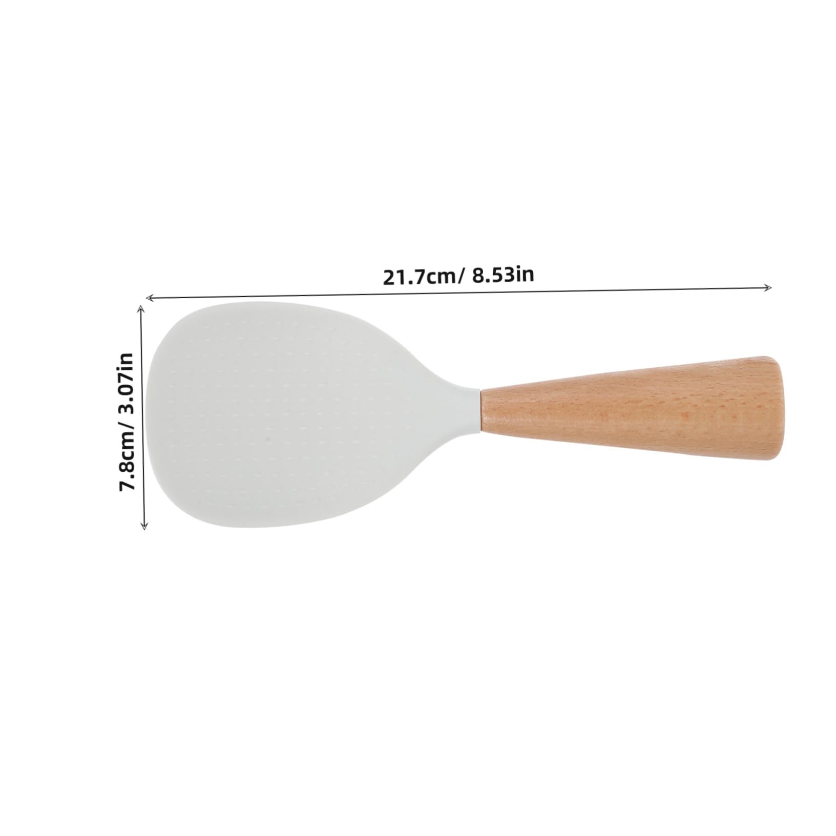 INOOMP 2pcs Standing Rice Spoon Non Stick Silicone Kitchen Scoop with Ergonomic Wood Handle Heat Resistant and Easy to Clean Rice Serving Tool for Household Use