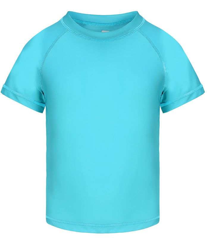 Camiseta de natación para niños con protección UV, camiseta de natación para niños, manga corta, protección antiarañazos, camiseta de secado rápido