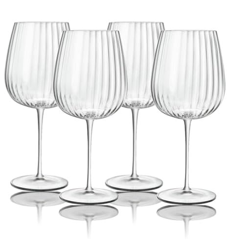 Luigi Bormioli 23-6513142 New Optica Gin/Burgundy Wine Glass 4 Pack, 750ml Capacity