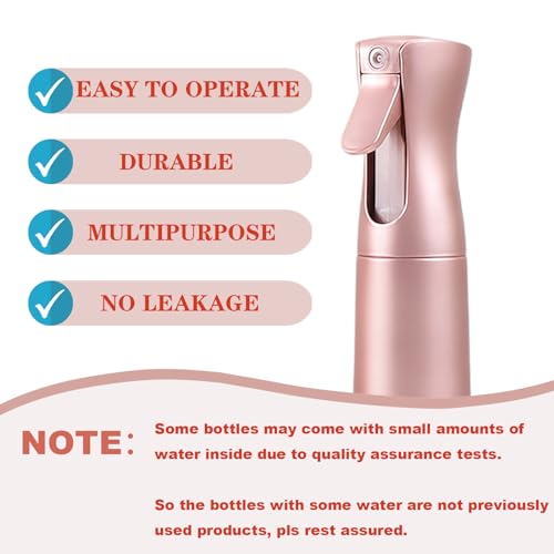 Empty Spray bottles, Continuous Spray Bottle for Hair, 10 Oz Rose Gold Spray Water Bottle Fine Mist Refillable, Skin Care, Showering Pets, Plants, travel, Ironing and Cleaning3