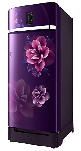 Image of Samsung 215L 3 Star Inverter Direct-Cool Single Door Digi-Touch Refrigerator (RR23C2F23CR /HL,Camellia Purple) Base Stand Drawer