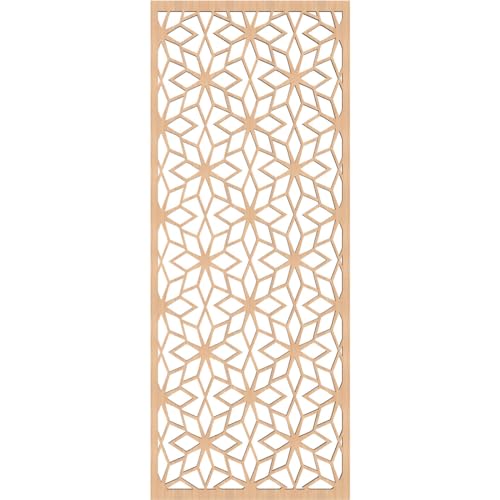 Image of 15 3 /8 inchW x 39 3 /8 inchH x 3 /8 inchT Lake Decorative Fretwork Wood Wall Panels, Hickory