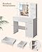 LIVELYGLOW Lighted Makeup Vanity Desk, 35.4“W x 15.7'”D x 54“H, White (with Lights and Mirror, Dimming Function, 2 Drawers and 1 Cabiniet, Open Shelves) by Boahaus