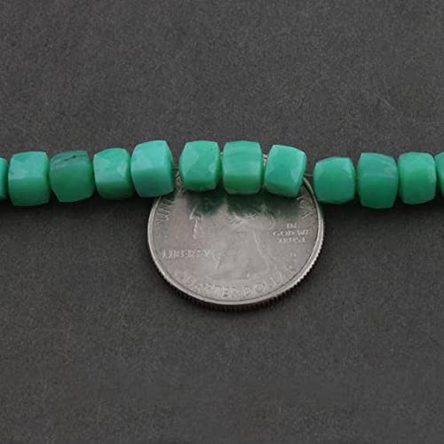 Chrysoprase perles cubes facettées de qualité gemme pour création joaillerie