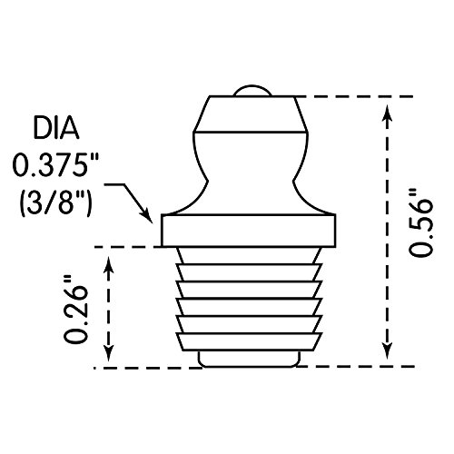 Lumax Lx-3511-10 Gold/Silver Drive Type Straight 0.56" Long Grease Fitting For 5/16" Diameter Hole, (Pack Of 10). Drive Fittings Avoid Tapping Costs. #TOP2