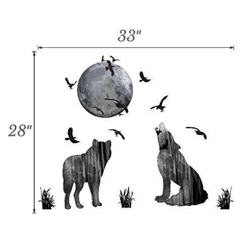 Vinilo decorativo Moon Wolves 33x28 pulgadas miniatura 2