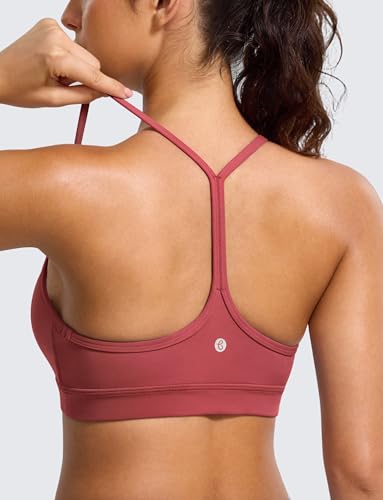 Image of BAYDI Clouduxi Y Back Sports Bra for Women - Padded Racerback Spaghetti Strap Low Impact Workout Yoga Bra, A-C Cups
