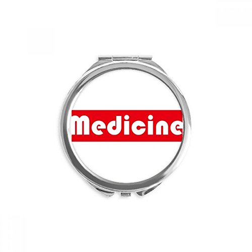 Miroir rond rouge cours et médecine de poche maquillage portable DIYthinker